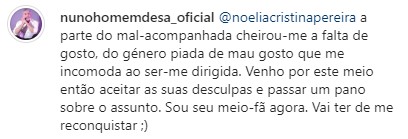 Noélia Pereira e Nuno Homem de Sá entram em &#8216;bate-boca&#8217; nas redes sociais: &#8220;Nunca te fiz mal nenhum&#8230;&#8221;