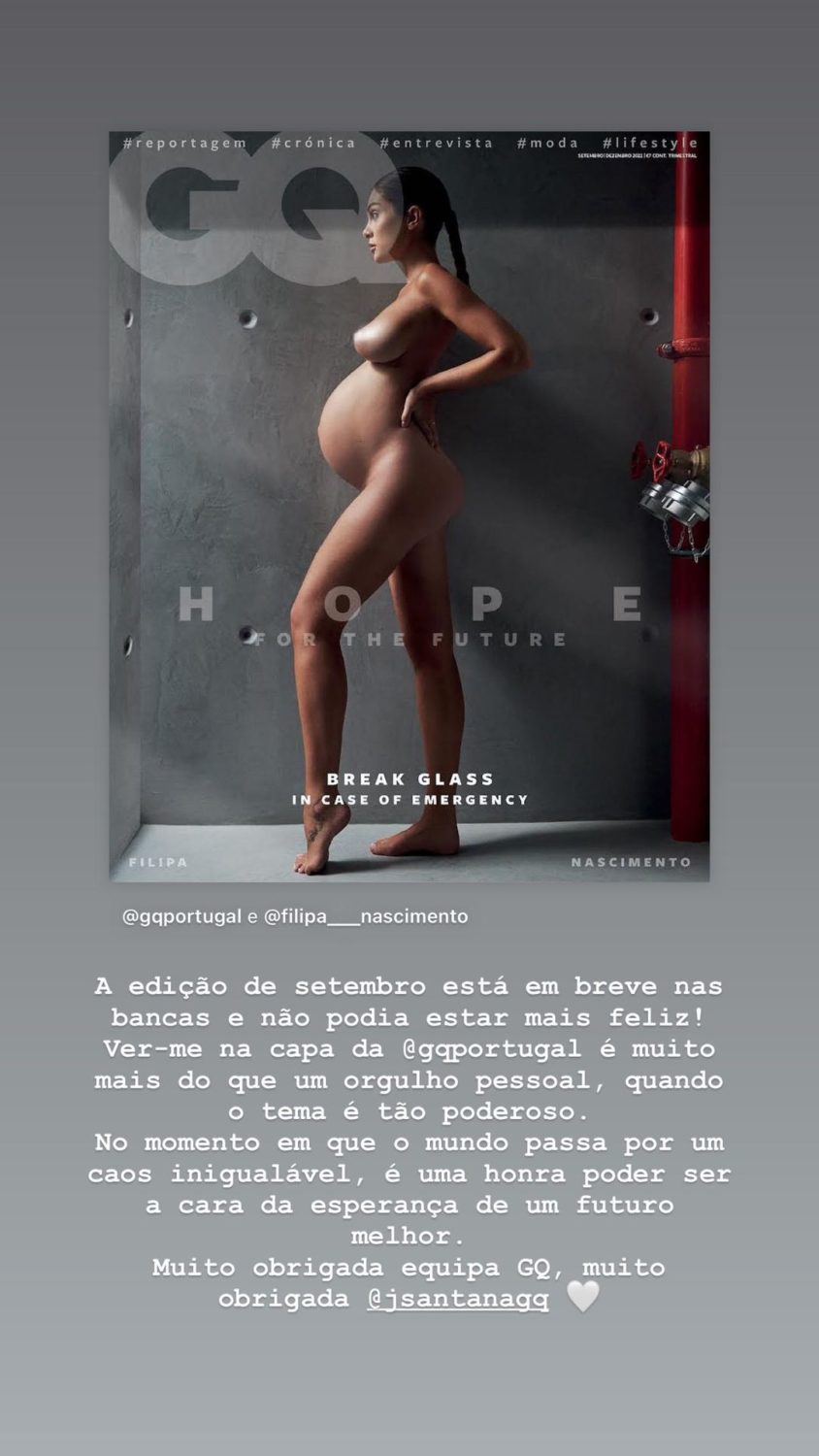Prestes a ser mãe, Filipa Nascimento posa nua para capa de revista e assume: “É uma honra…”