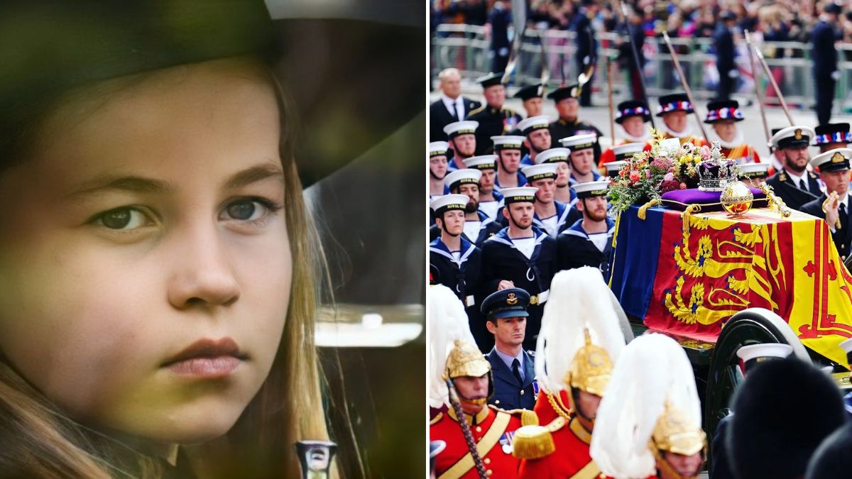 Imagem comovente: Princesa Charlotte desaba em lágrimas durante as despedidas à bisavó