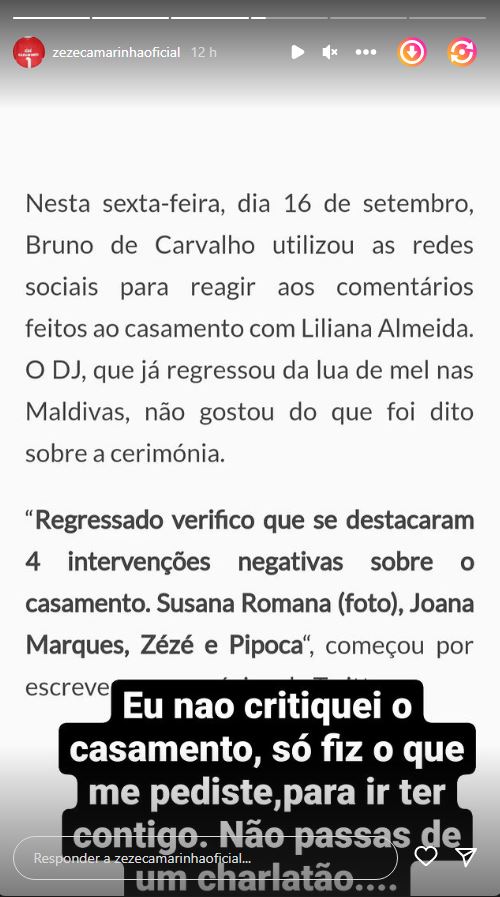 Continua! Zezé Camarinha dá ‘resposta’ azeda a Bruno de Carvalho: “Não passas de um…”