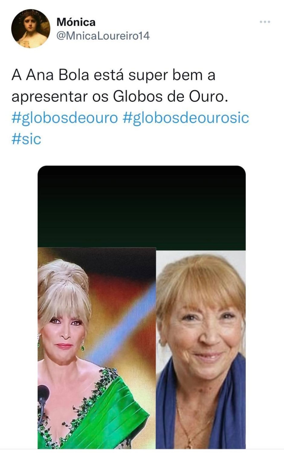 De &#8216;Sininho&#8217; a Ana Bola: Clara de Sousa alvo de caricatas comparações pelo visual nos Globos de Ouro