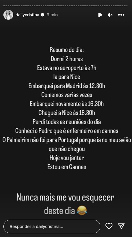 Em Cannes, Cristina Ferreira relata &#8216;contratempos&#8217; e atira: &#8220;Nunca mais me vou esquecer deste dia&#8221;