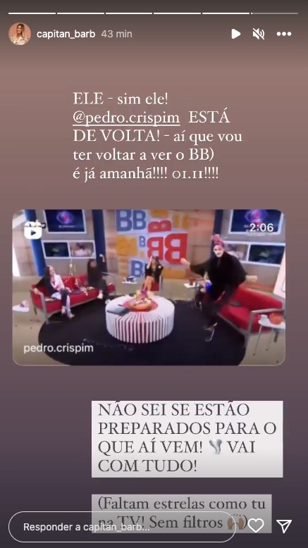 Feliz, Ana Barbosa reage ao regresso de Pedro Crispim à TVI e &#8216;atira&#8217;: &#8220;Faltam estrelas como tu na TV&#8230;&#8221;