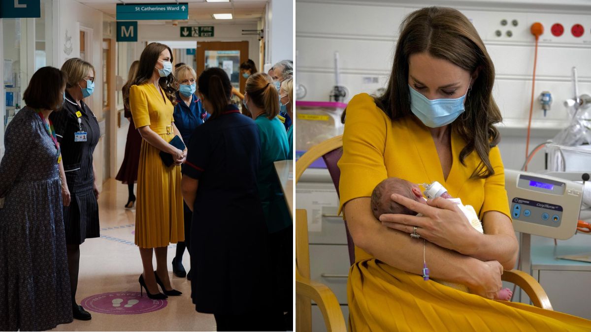 Kate Middleton visita maternidade no primeiro ato a solo como princesa de Gales
