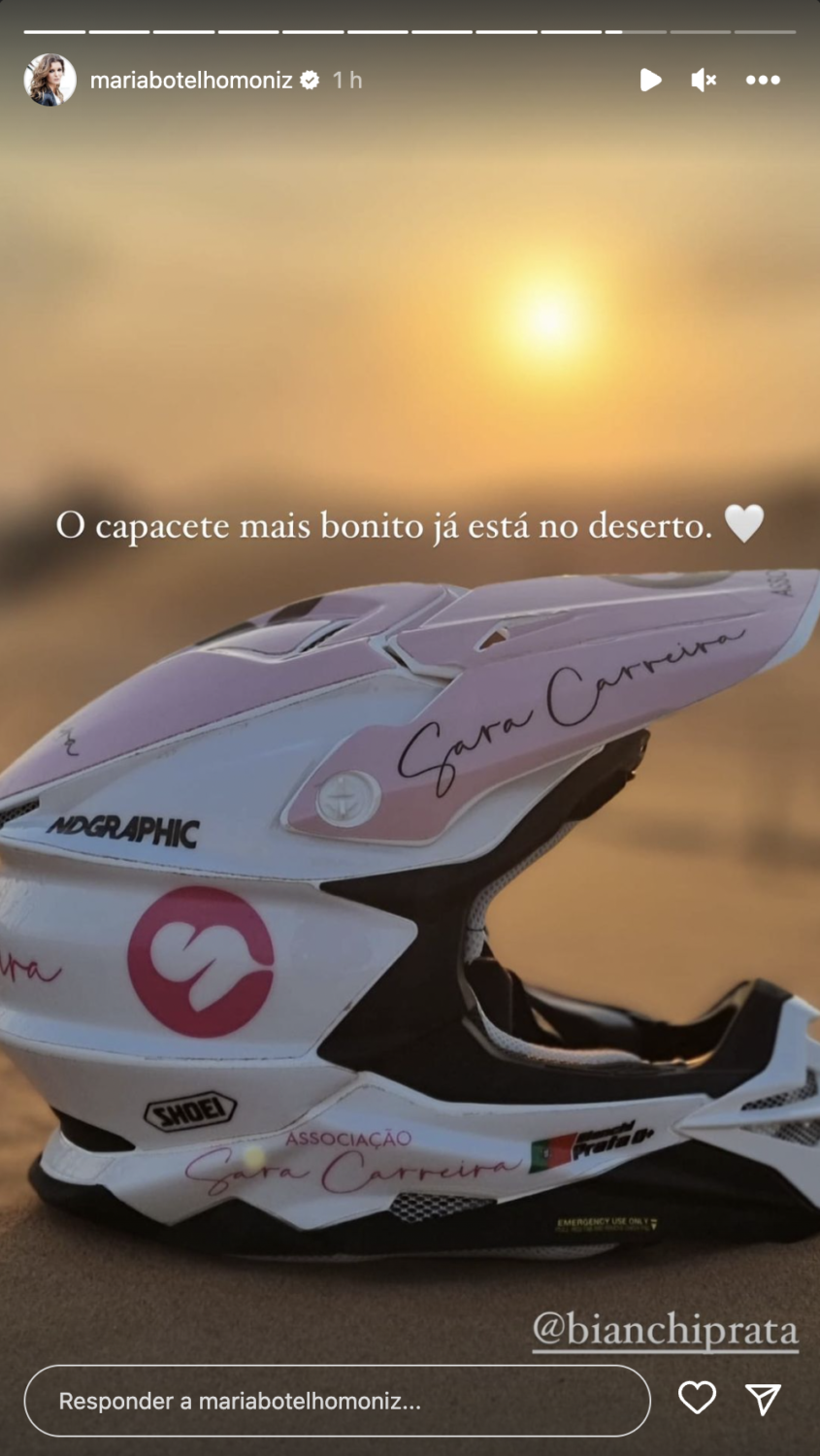 Maria Botelho Moniz destaca (bonito) gesto do namorado: &#8220;O capacete mais bonito&#8230;&#8221;