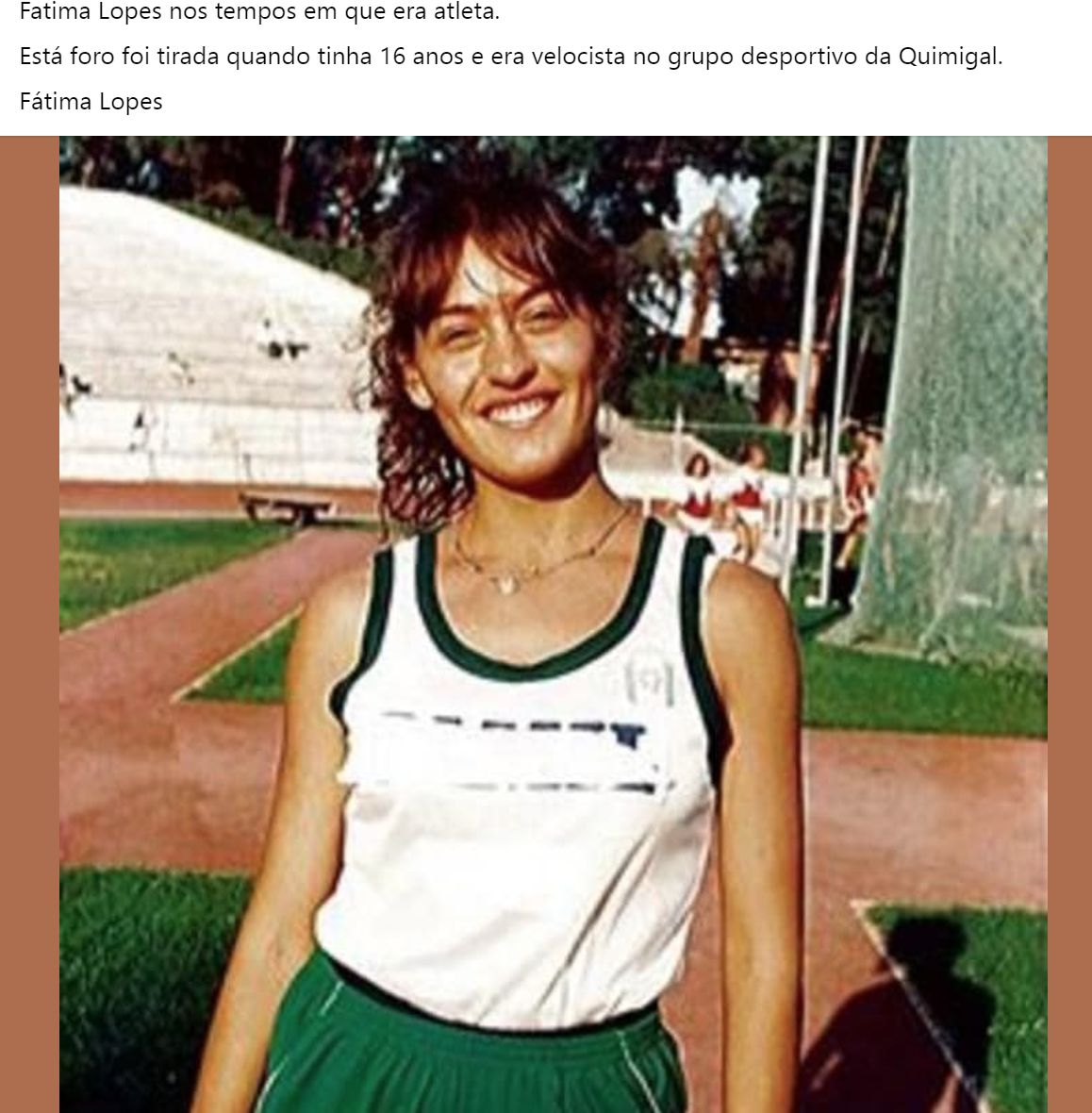 Fátima Lopes “apanhada” em “tesourinho” com 16 anos de idade: “Quando era atleta…”