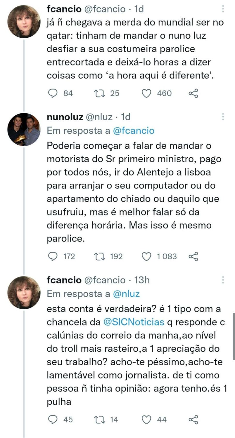 Aqueceu! Nuno Luz e Fernanda Câncio trocam insultos nas redes sociais: &#8220;Acho-te péssimo [&#8230;] És um pulha&#8230;&#8221;