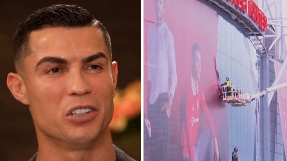 Após entrevista, Manchester United remove &#8220;enorme mural&#8221; com imagem de Cristiano Ronaldo