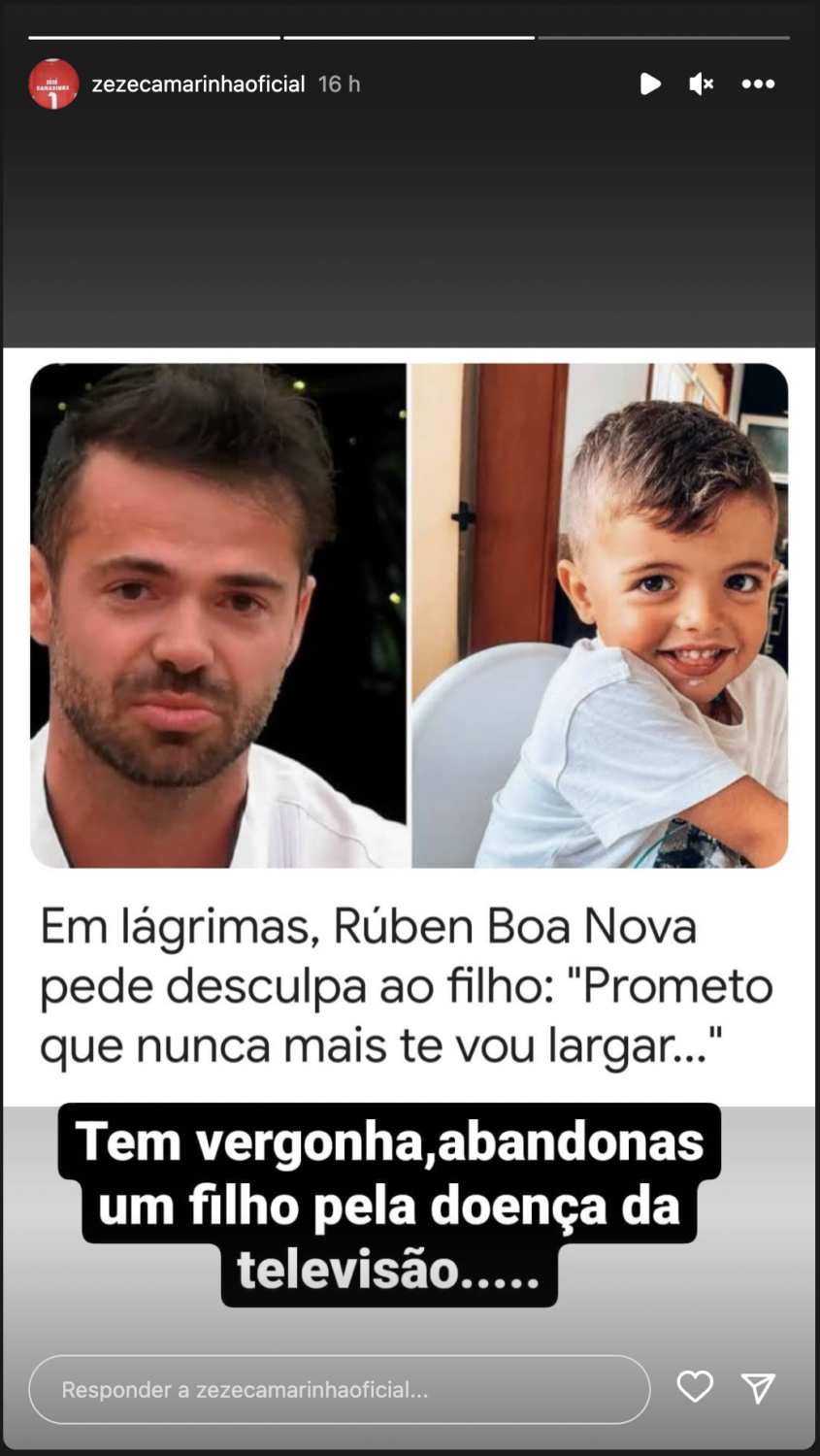 Zezé Camarinha deixa &#8216;recado&#8217; a Rúben Boa Nova após mensagem ao filho: &#8220;Tem vergonha&#8230;&#8221;