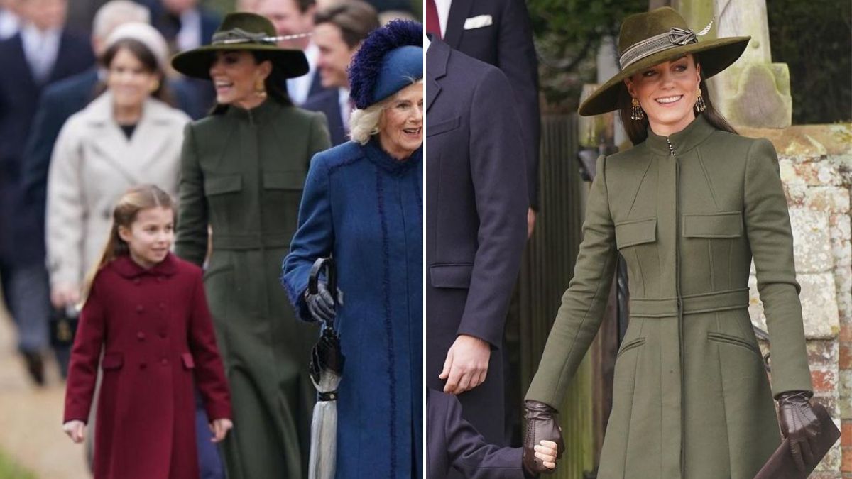 Uau! Kate Middleton espalha elegância com look verde no Dia de Natal