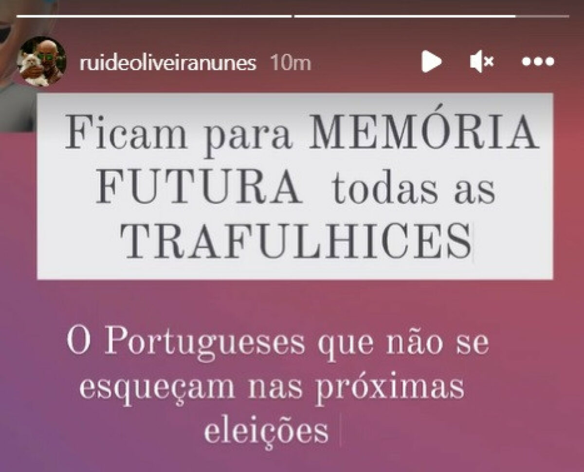 Rui Oliveira Nunes deixa &#8220;recado&#8221; após demissão de Pedro Nuno Santos: &#8220;Os portugueses que não se esqueçam&#8230;&#8221;