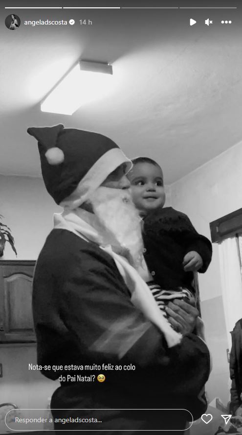 Angie Costa revela imagens do pequeno Martim ao colo do pai Natal: &#8220;Nota-se que estava muito feliz&#8230;&#8221;