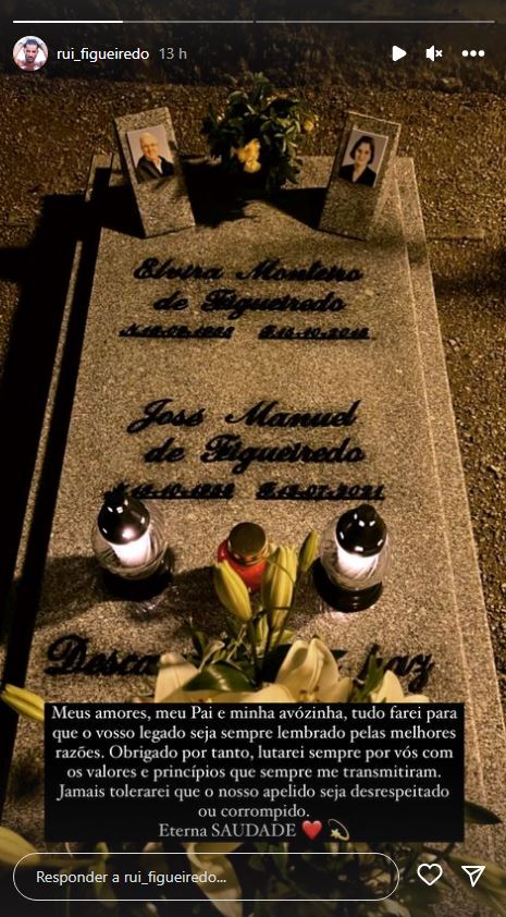 Dor! Rui Figueiredo recorda falecido pai com promessa: “Jamais tolerarei que o nosso apelido seja desrespeitado…”