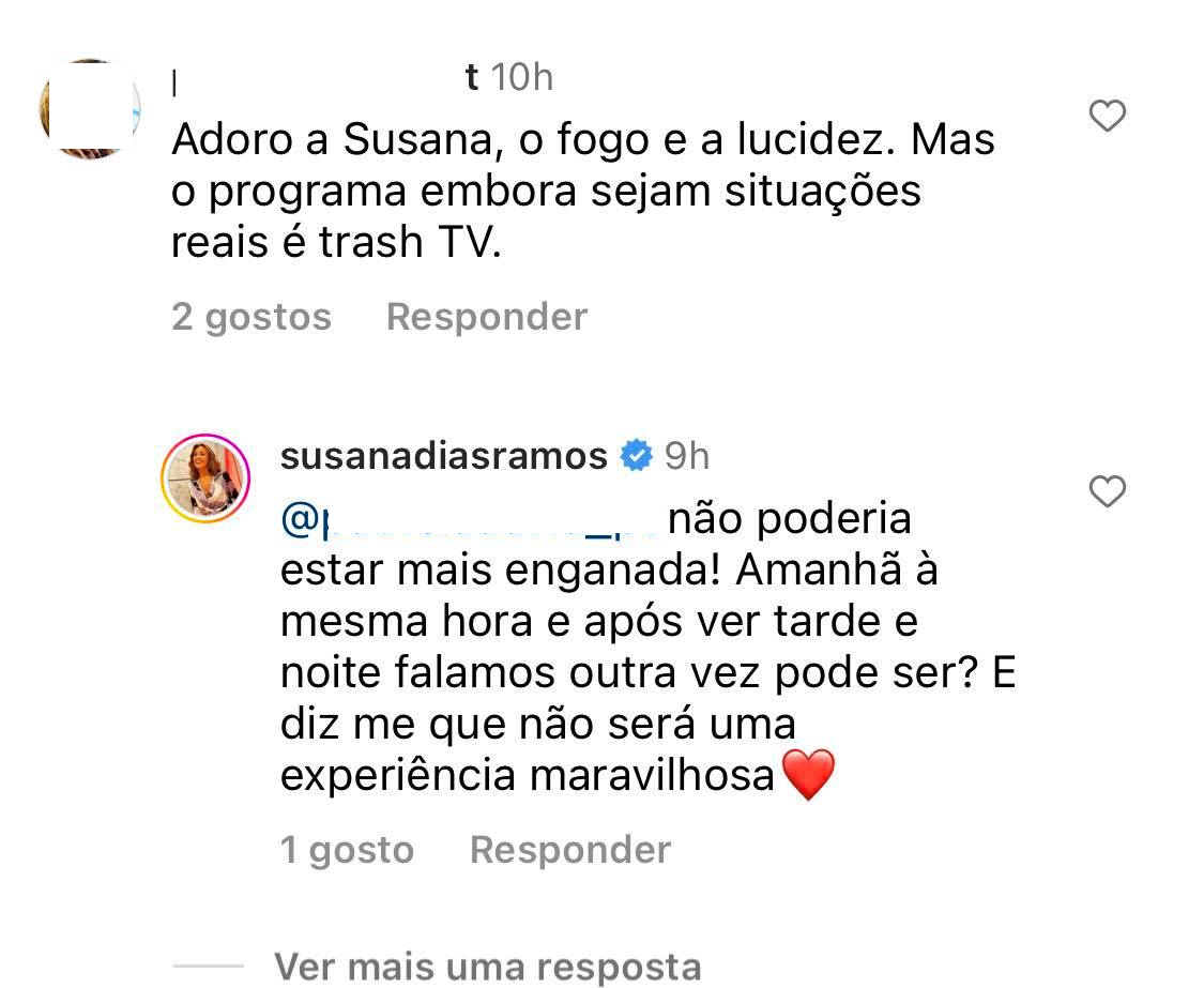 &#8220;O programa é horrível&#8221;: Susana Dias Ramos reage a críticas após estreia de &#8216;A Ex-Periência&#8217;