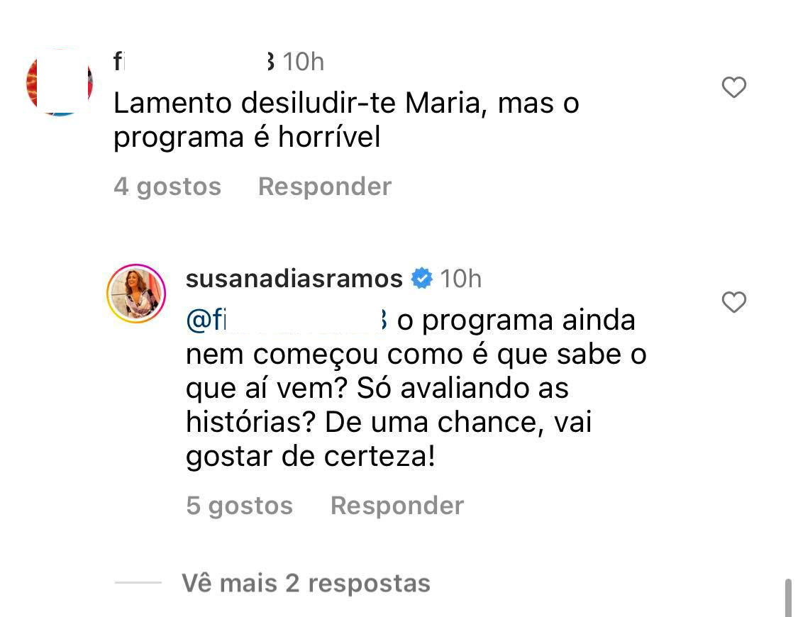 &#8220;O programa é horrível&#8221;: Susana Dias Ramos reage a críticas após estreia de &#8216;A Ex-Periência&#8217;