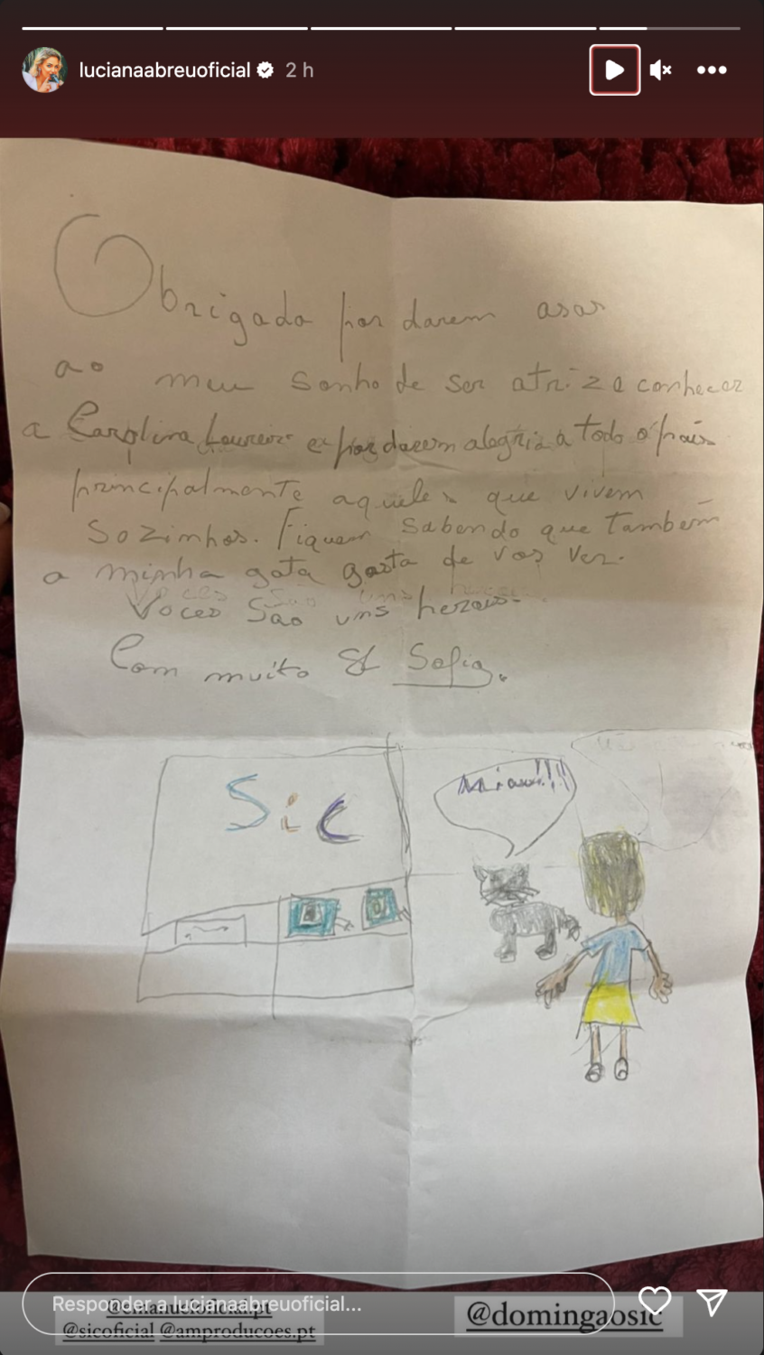 Ternura! Luciana Abreu mostra carta de fã: &#8220;Obrigada por darem asas ao meu sonho&#8230;&#8221;