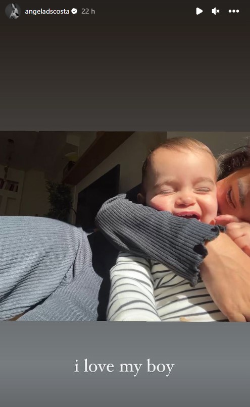 Após férias, Angie Costa revela imagens (amorosas) do reencontro com o namorado e o filho