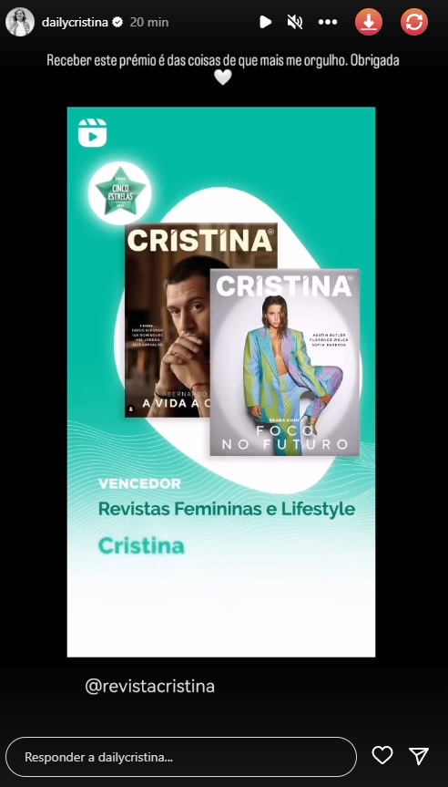 Cristina Ferreira recebe (novo) prémio e faz desabafo: &#8220;É das coisas de que mais me orgulho&#8230;&#8221;