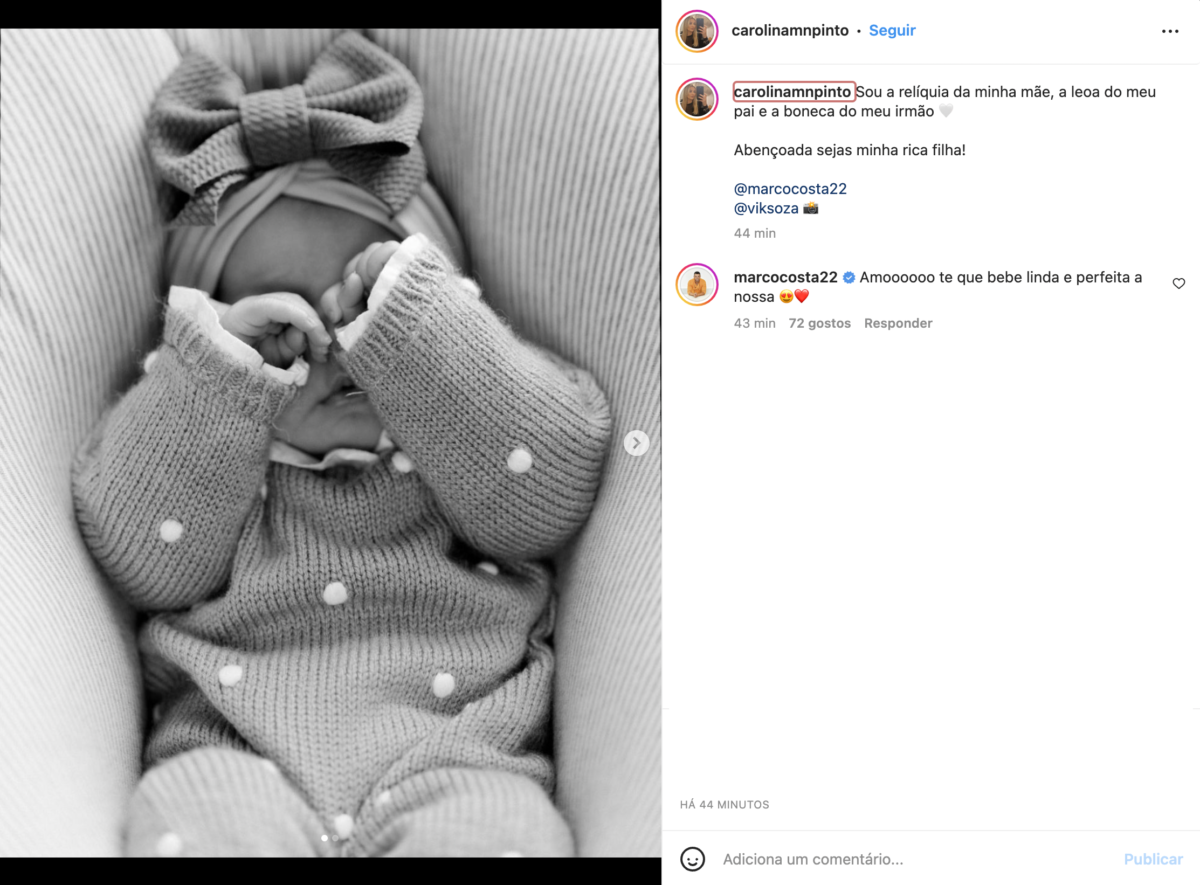 Carolina Pinto revela (novas) fotos da bebé Maria Emília: &#8220;Abençoada sejas minha rica filha&#8221;
