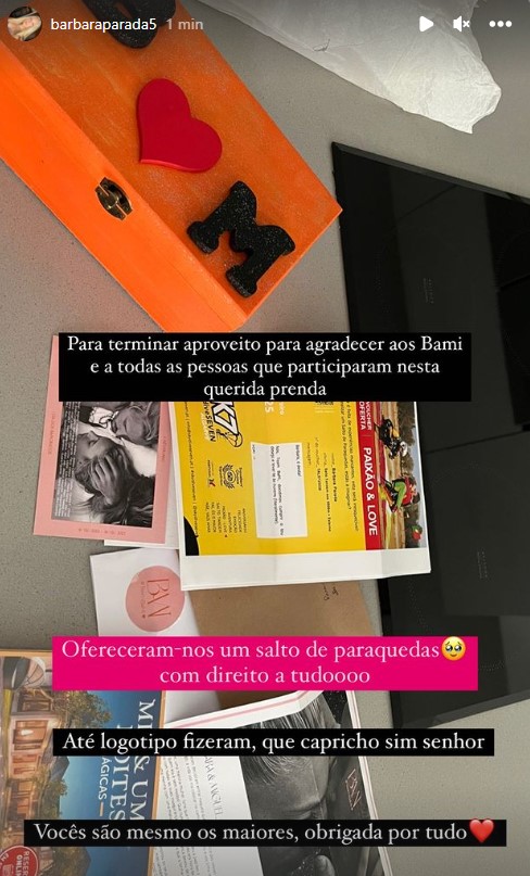 Após separação, Bárbara Parada agradece e mostra prenda dos fãs&#8230; para o Dia dos Namorados
