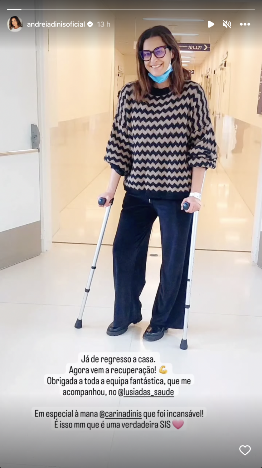 Andreia Dinis atualiza estado de saúde após cirurgia e mostra-se grata: &#8220;Equipa fantástica&#8230;&#8221;