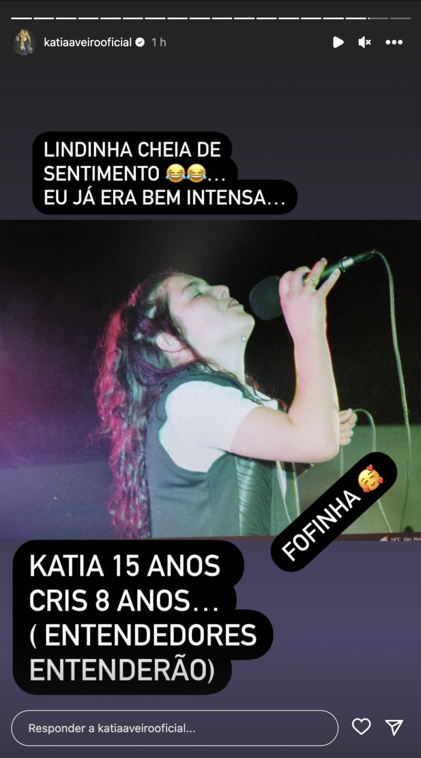 Tesourinho! Katia Aveiro mostra-se em palco aos 15 anos: &#8220;Eu já era bem intensa&#8230;&#8221;