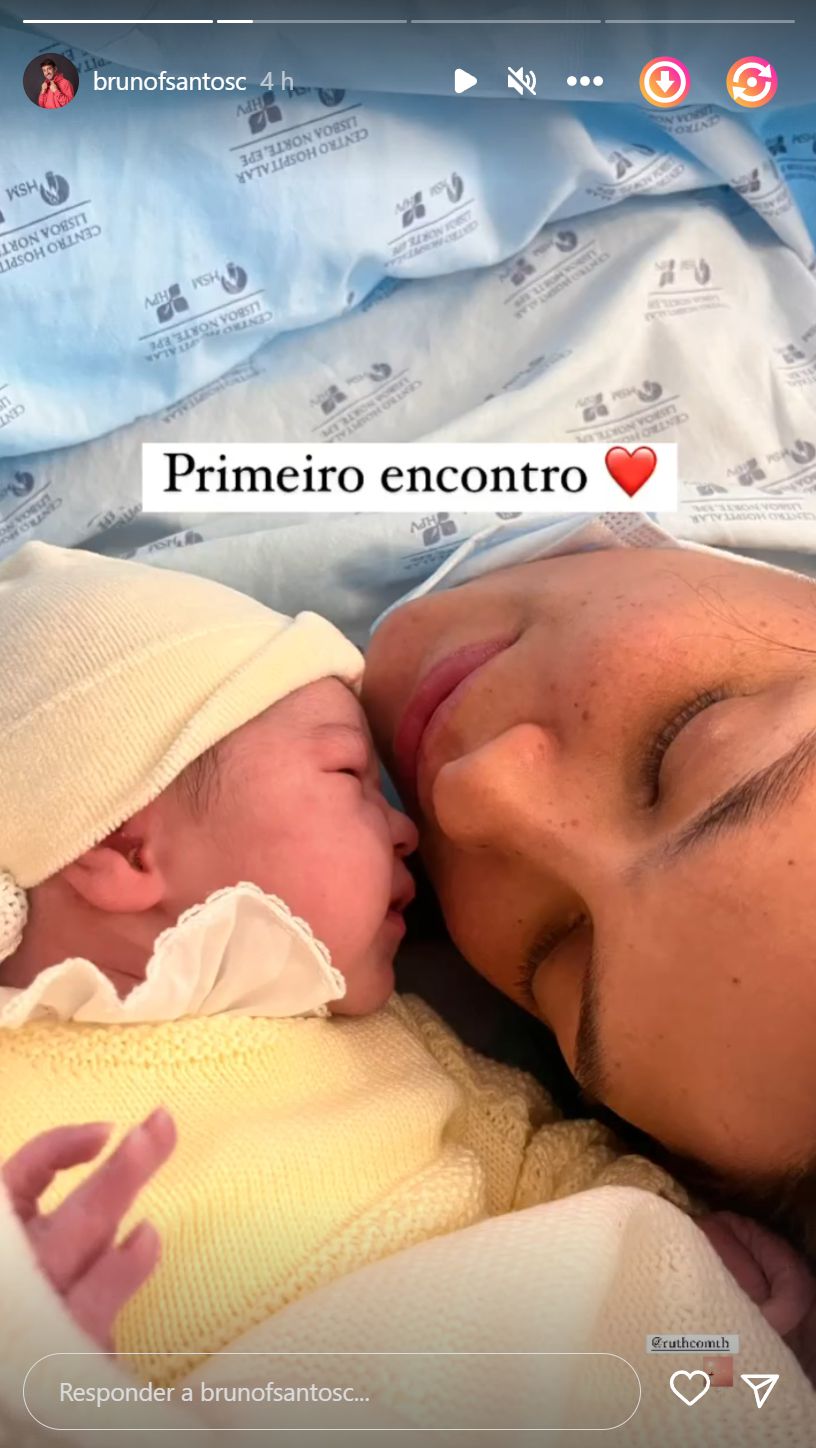 Bruno Santos de &#8220;Casados&#8221; mostra &#8220;primeiro encontro&#8221; da bebé com a &#8220;mamã&#8221;: &#8220;Só quem é mãe sabe&#8230;&#8221;