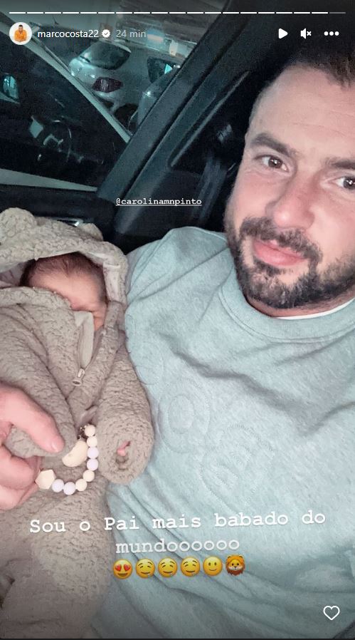 Que amor! Marco Costa revela nova foto com a filha e assume: &#8220;Sou o pai mais babado do mundo&#8230;&#8221;