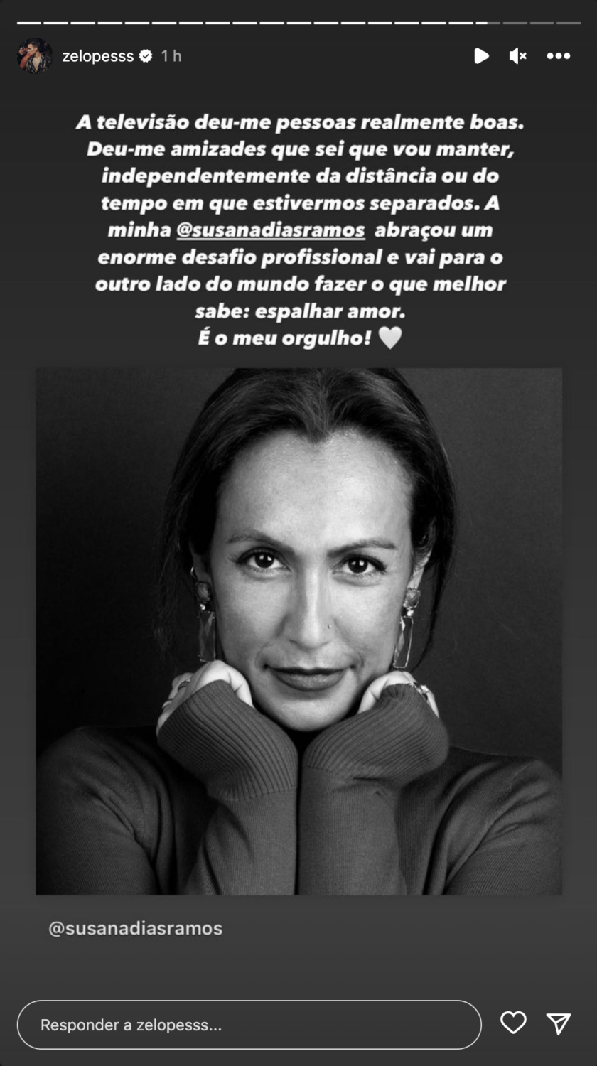 Orgulho! Zé Lopes dedica (bonita) mensagem a Susana Dias Ramos: &#8220;Abraçou um enorme desafio&#8221;