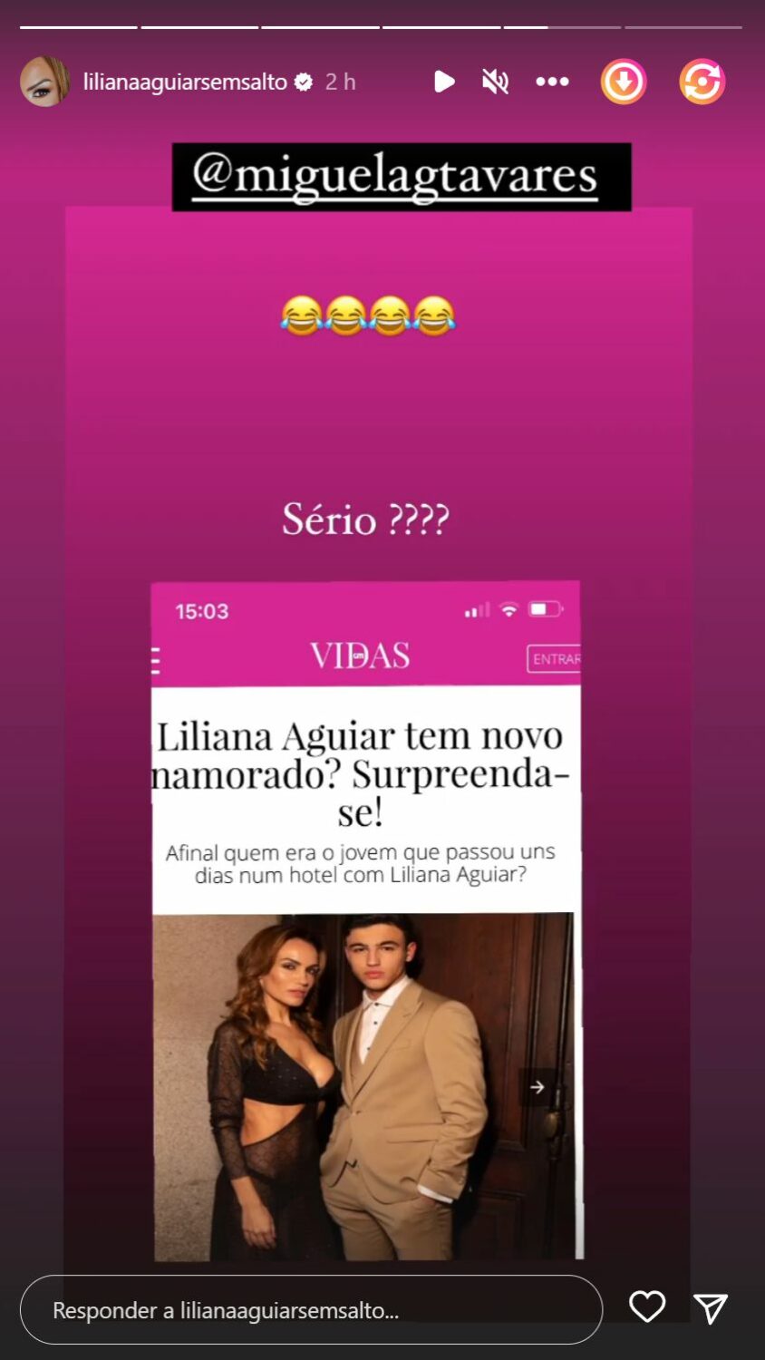 Divertida, Liliana Aguiar reage após &#8220;notícia&#8221; sobre o novo &#8220;namorado&#8221;: &#8220;Sério?&#8221;