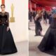Lady Gaga nos Óscares com vestido transparente (que deixava o rabiosque à mostra)