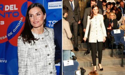Rainha Letizia estreia casaco clássico em tweed (que custa 149 euros)