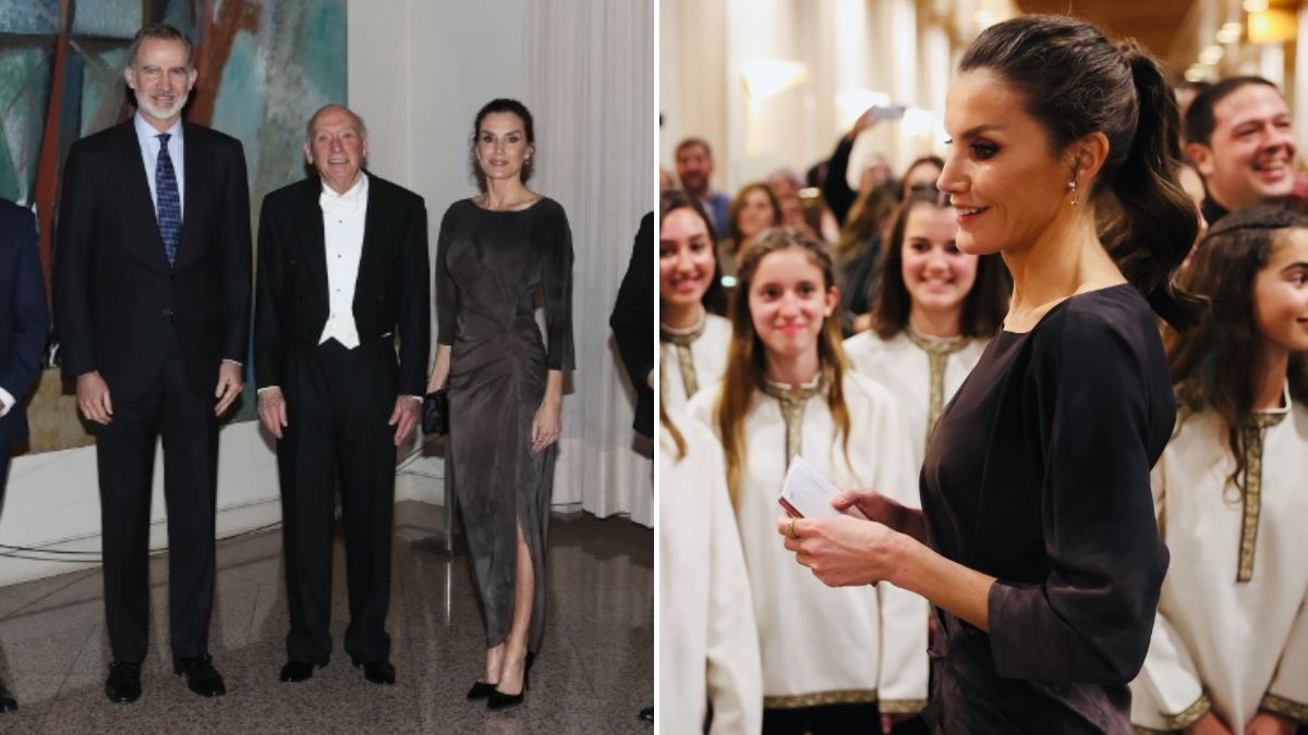 Discreta, mas elegante. Rainha Letizia estreia vestido com degradê em noite simbólica