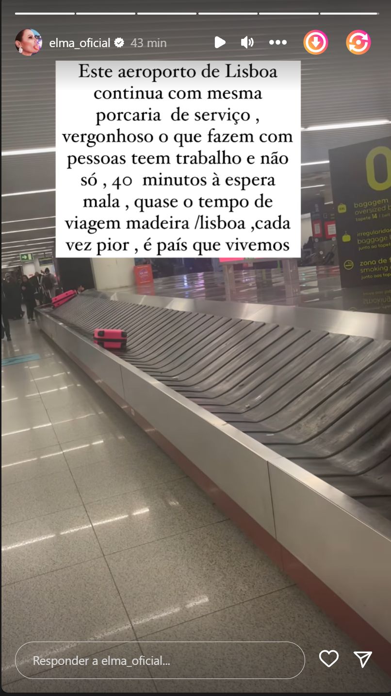 Danada! Elma Aveiro &#8220;desanca&#8221; serviço no aeroporto e confessa: &#8220;É o país em que vivemos&#8230;&#8221;