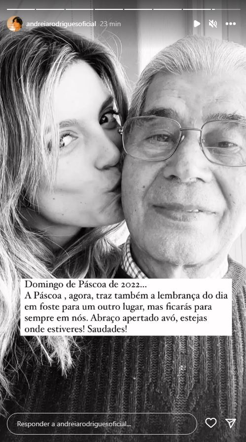 Sofrimento! Andreia Rodrigues recorda falecido avô em dia especial: &#8220;Ficarás para sempre em nós&#8230;&#8221;