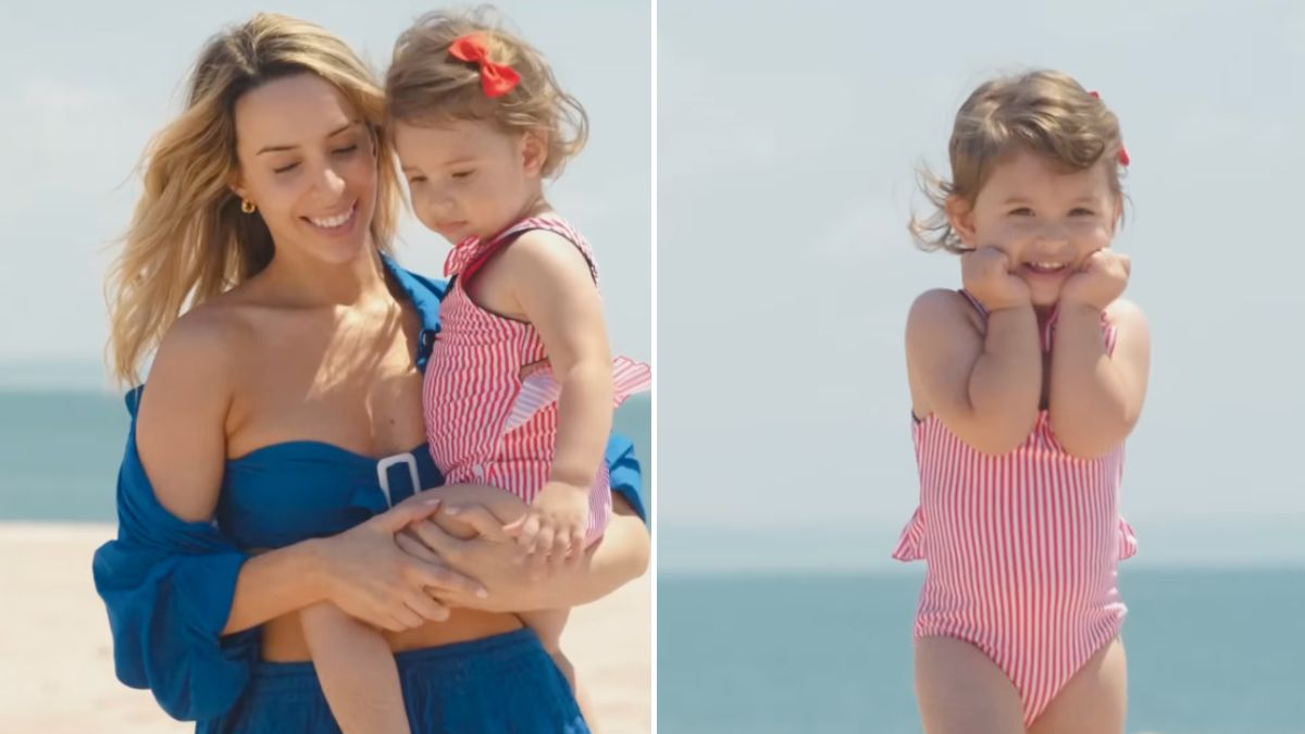 Que amor! Helena Coelho revela sessão fotográfica com a filha na praia e &#8216;encanta&#8217;: &#8220;Está enorme&#8230;&#8221;