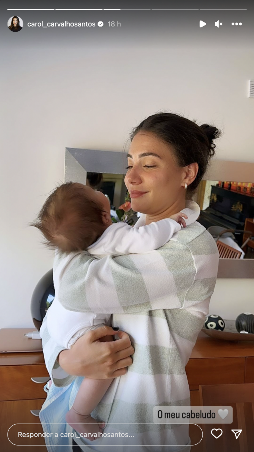 Carolina Carvalho revela (novo) momento com o bebé Lucas: &#8220;O meu cabeludo&#8221;
