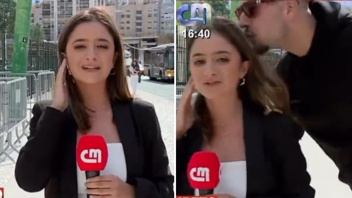 Francisca Laranjo, jornalista da CMTV, reage após beijo de adepto: &#8220;Acabei o direto a tremer&#8230;&#8221;
