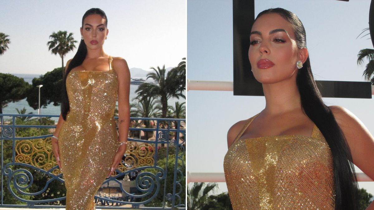Uau! Georgina Rodríguez espalha elegância em Cannes com vestido dourado