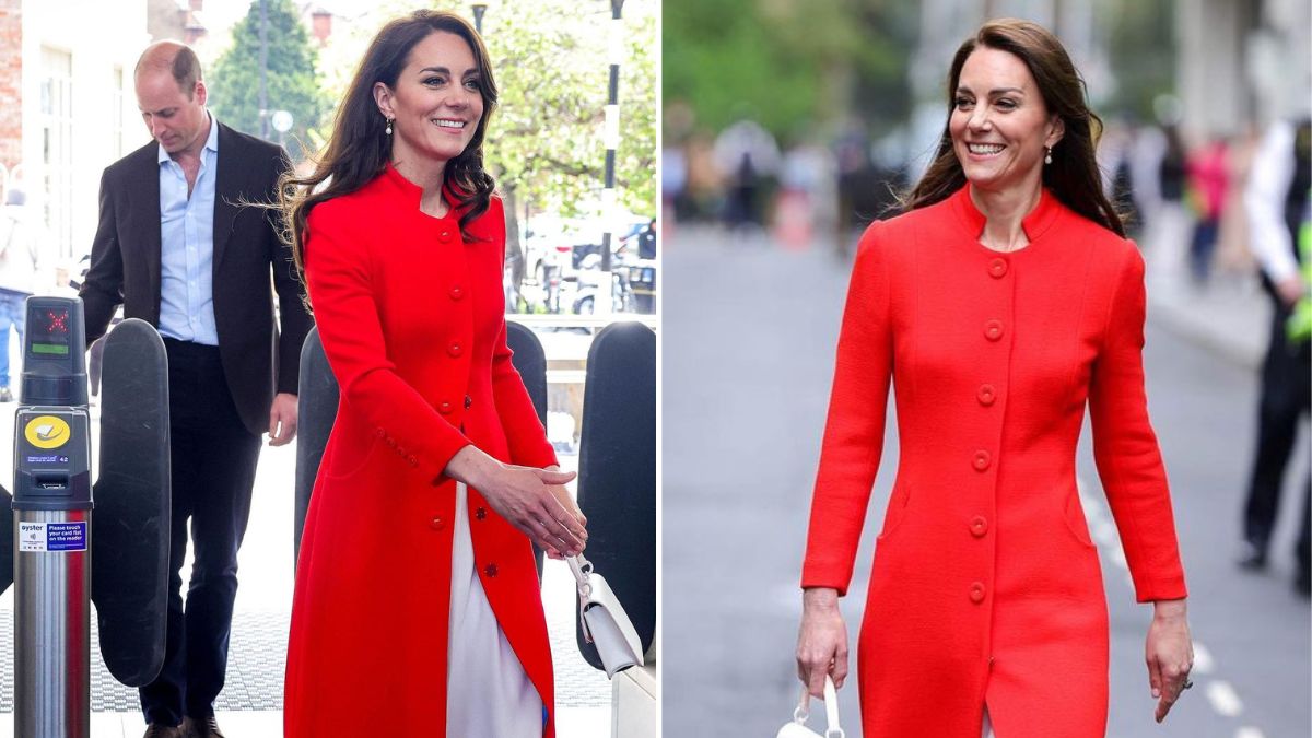 Princesa Kate recupera elegante (e nada discreto) sobretudo vermelho