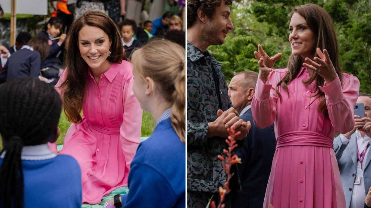 Princesa Kate encanta em &#8216;modo Barbie&#8217; com vestido cor de rosa