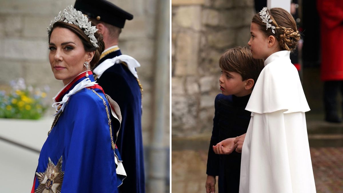 Princesa Charlotte com visual angelical e tiara floral igual à da mãe, Kate Middleton