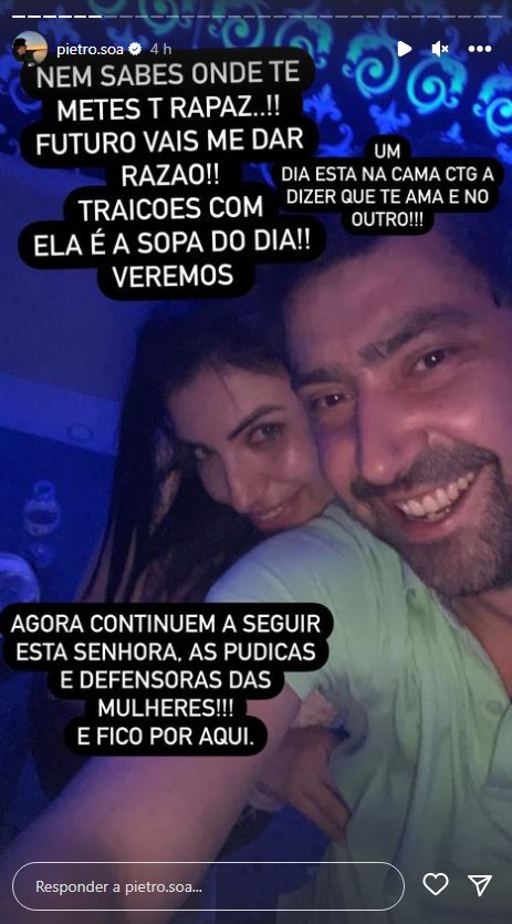 Polémica! Pedro Soá revela fotos da ex-namorada com o “amante”: “Para verem a qualidade desta menina…”