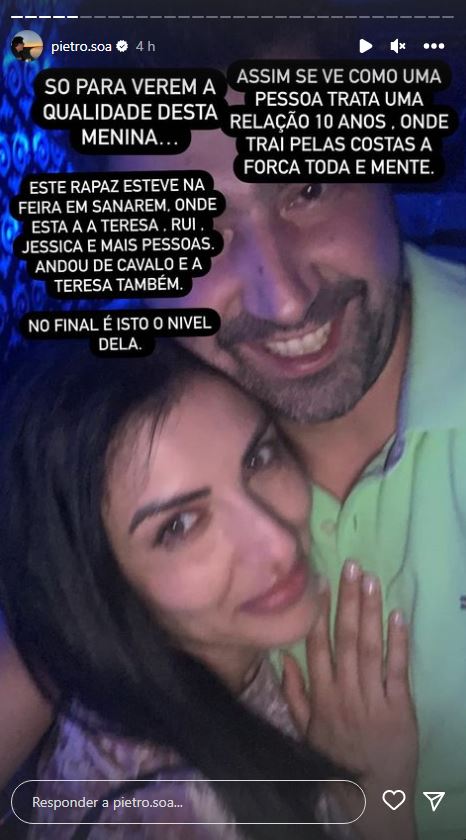 Polémica! Pedro Soá revela fotos da ex-namorada com o “amante”: “Para verem a qualidade desta menina…”