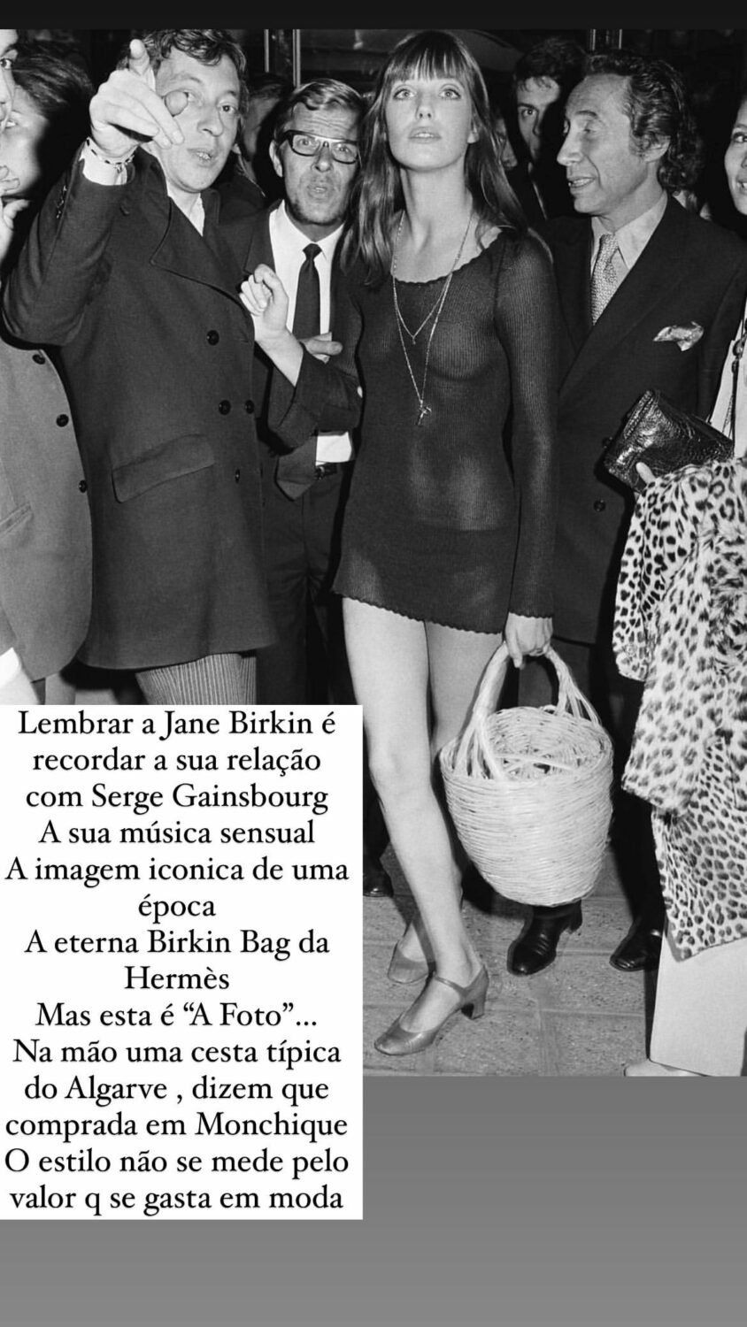 Ana Marques recorda Jane Birkin: Na mão uma cesta típica do Algarve…”