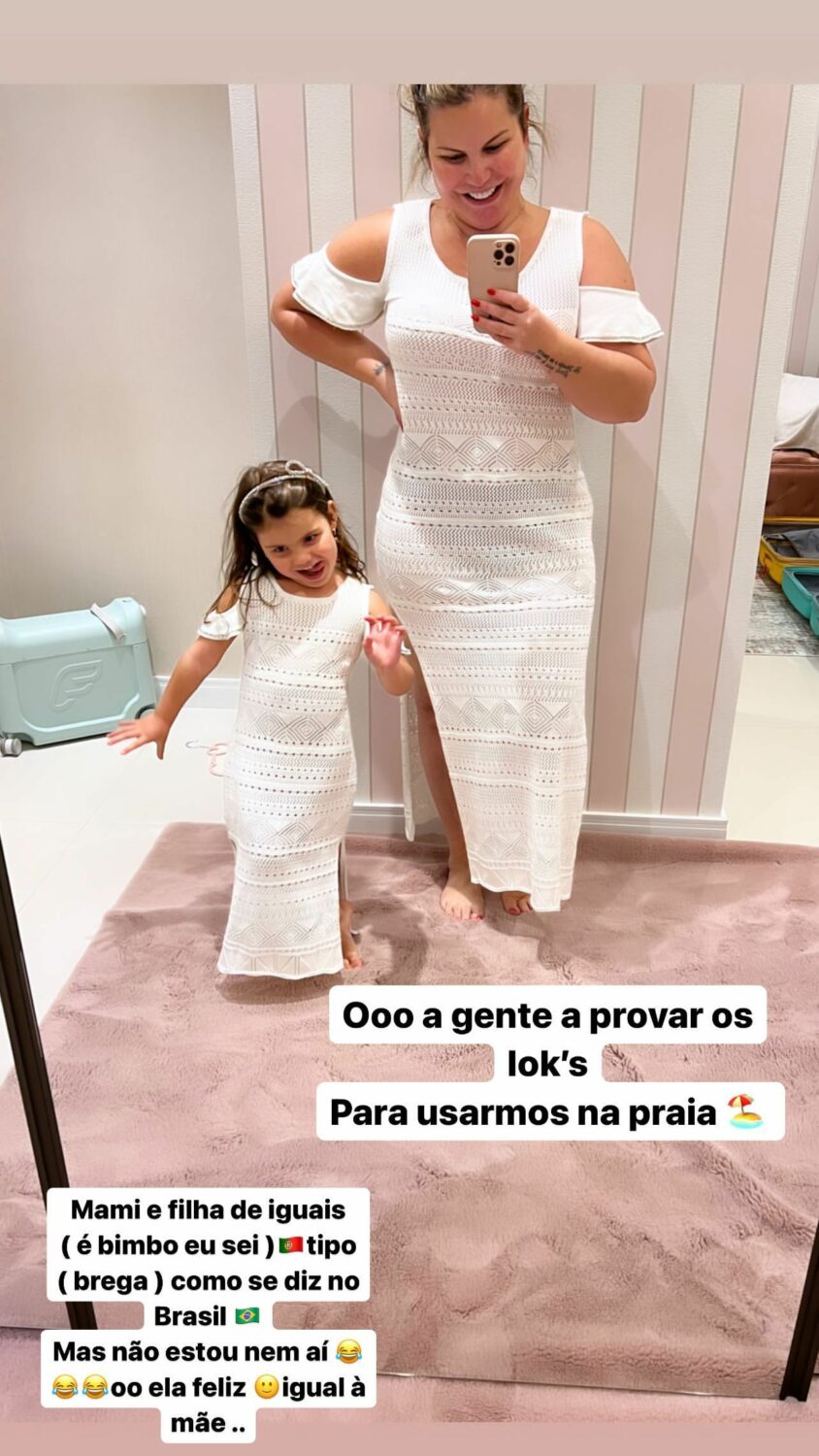 Katia Aveiro mostra-se vestida igual à filha: &#8220;É bimbo eu sei mas não estou nem aí&#8230;&#8221;