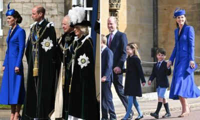 Sem trajes reais, princesa Kate aposta em visual repetido para a segunda Coração de Carlos III e Camilla