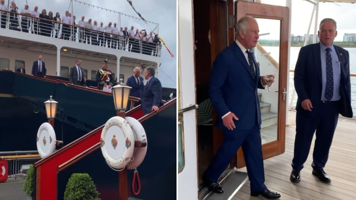 Rei Carlos III visita iate onde passou a lua de mel com a princesa Diana