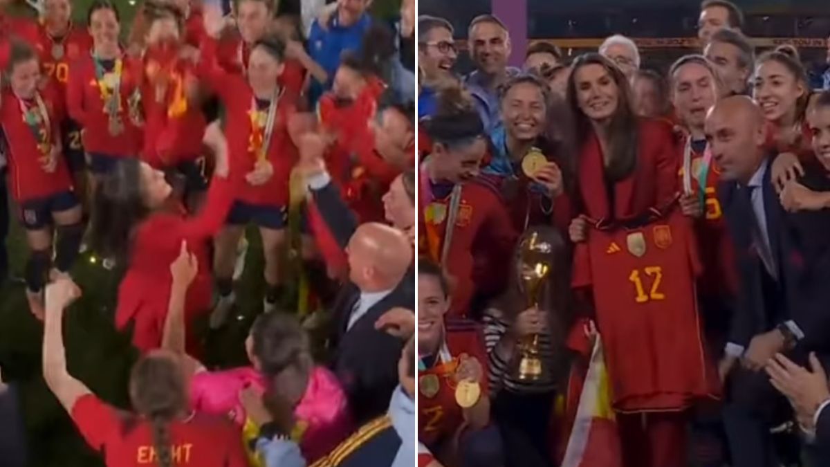 Rainha Letizia &#8216;levanta a taça&#8217; após vitória da seleção espanhola no Mundial feminino