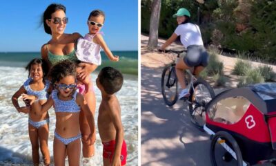 Georgina Rodríguez mostra passeio de bicicleta com as filhas: &#8220;Como é bom ser mamã&#8221;